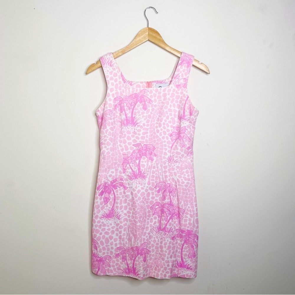 Pink Palm & Giraffe Vintage Lilly Pulitzer Dress